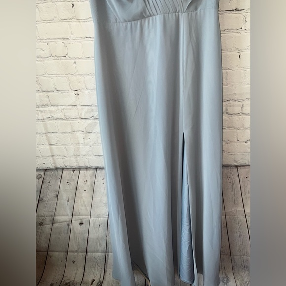 Azazie Light Blue Polyester Formal Dress with Slit size 10 - Picture 8 of 11